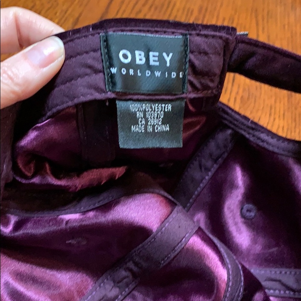 Obey Blume Velvet Adjustable Cap Eggplant Purple - Picture 5 of 5